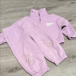 Kids Lilac Sweatpants and Pullover Set